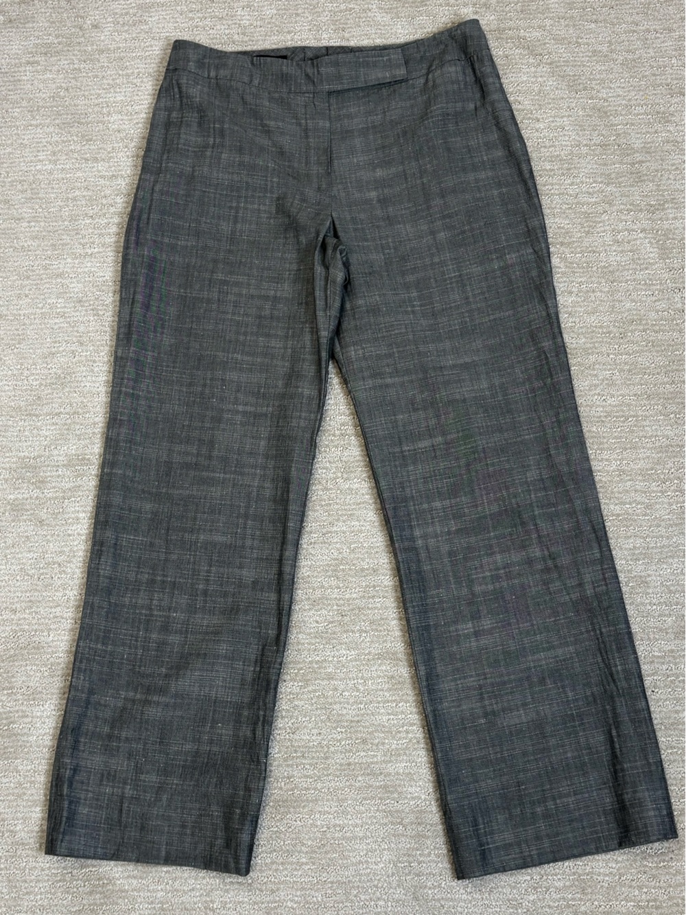 Escada Wool Silk Linen Blend Wide Leg Trouser Pant Size 38 US 8 Mid Rise Classic - Picture 12 of 13